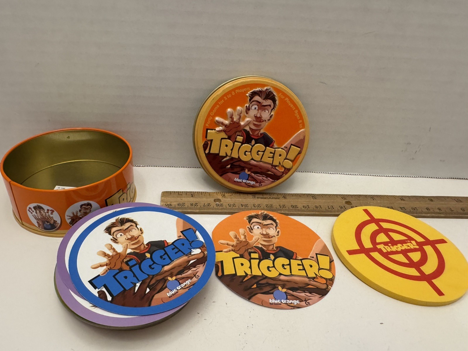 Trigger! Blue Orange Games Fun Party Game in a Tin 3-8 Players Age 8+ Complete