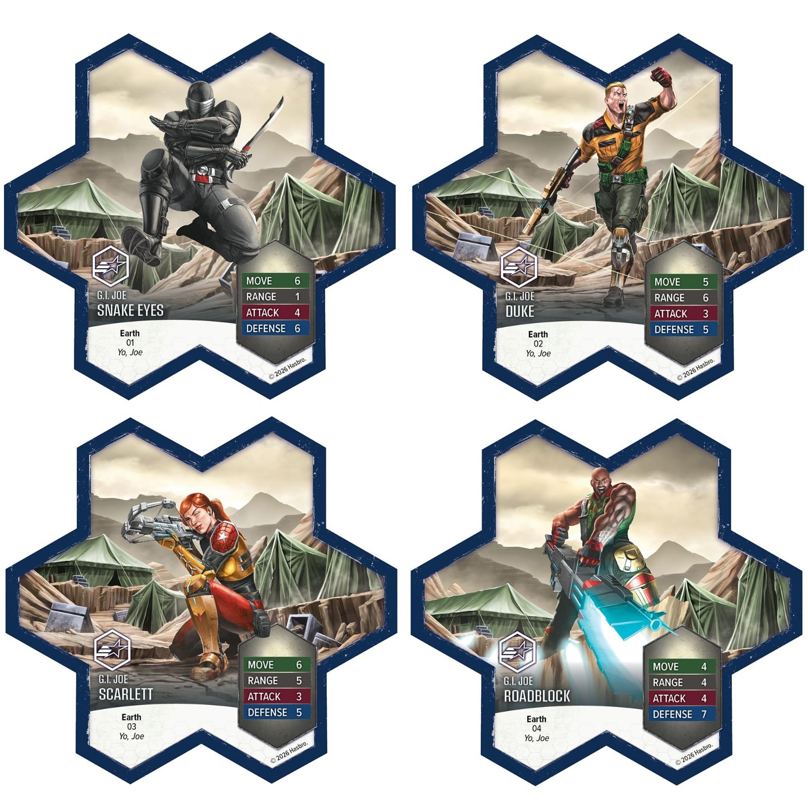 Tactical Board Game – G.I. Joe Heroscape Rumble at The Rift, 8 Miniatures & Hex