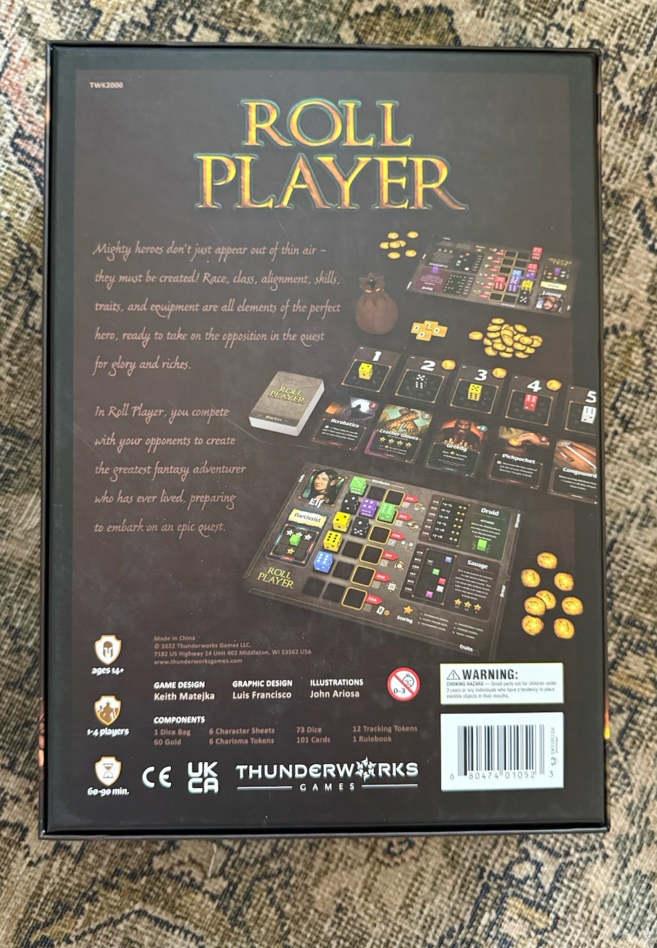 Thunderworks Games Roll Player Fantasy Dice Game 1+ Players 14+ 2022 TWK2000