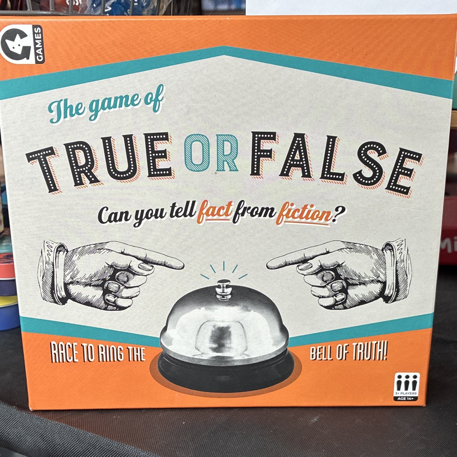 Ginger Fox True Or False Trivia Card Game Bell of Truth 14+ 3+ Players