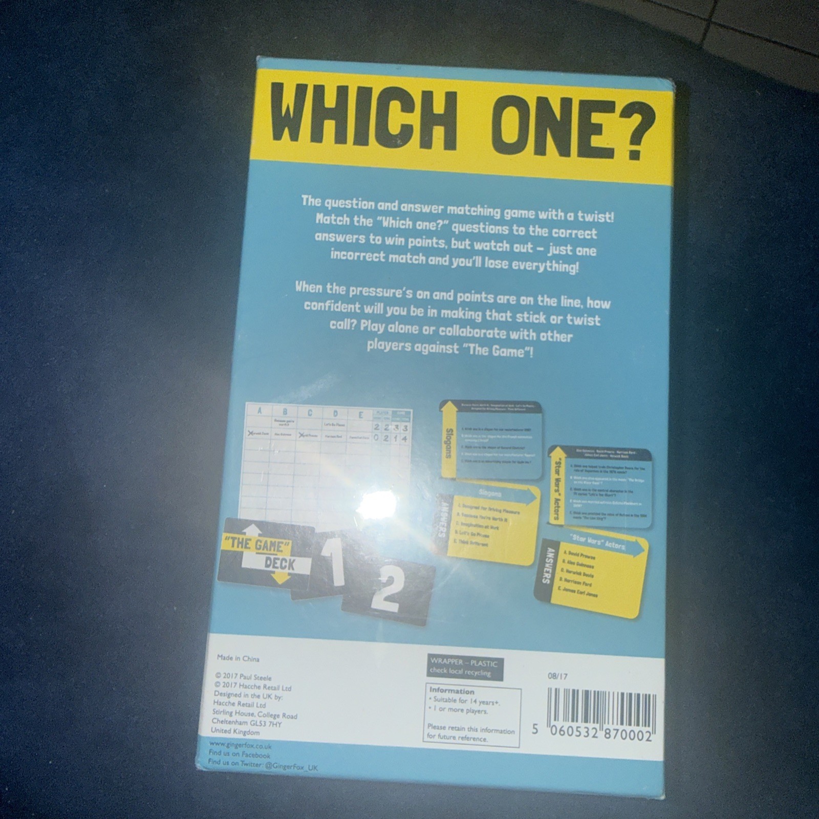 Which One? Party Table Top Game By Ginger Fox Games New & Sealed Made in England
