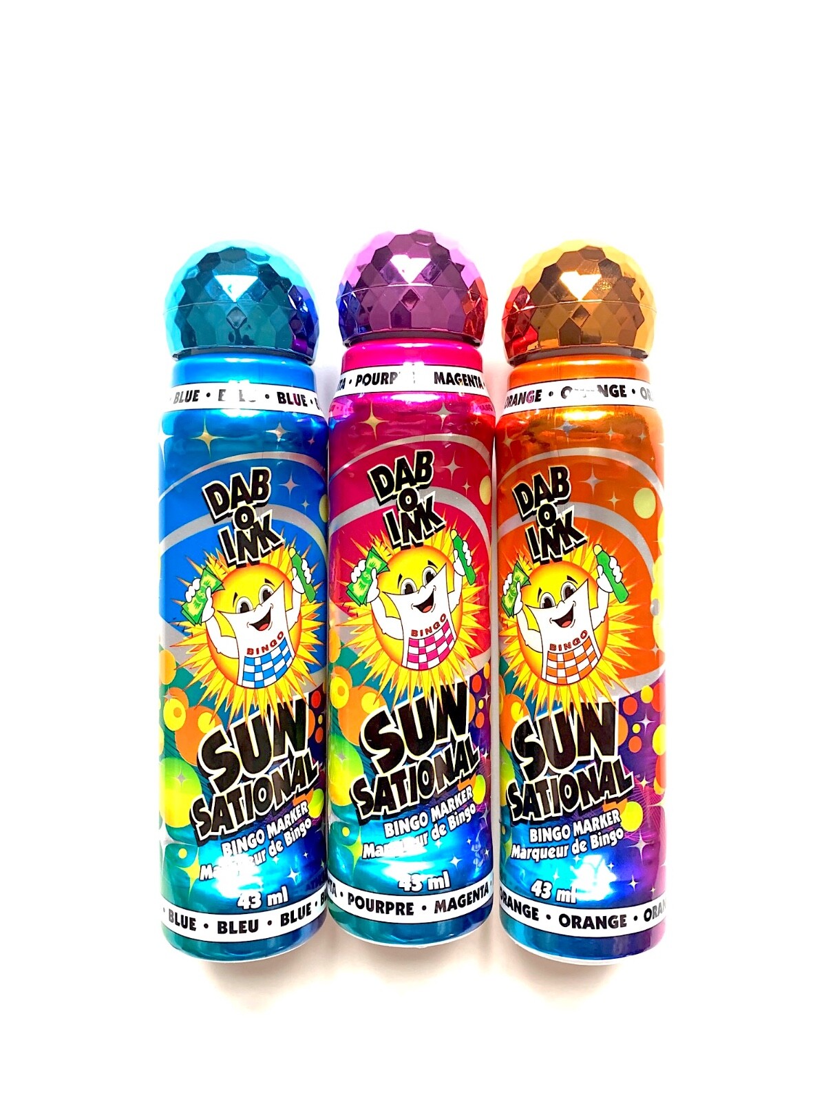 Bingo Daubers- Mini Sunsational 1.5oz- Set of 3- Blue, Magenta, Orange