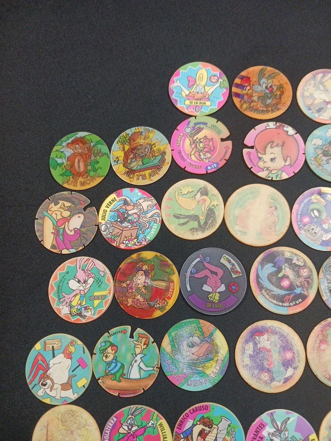 60 Vintage Tazos Sabritas Pogs Mexico Rare 1994-1995 Warner Bros, 20th C Fox Mix