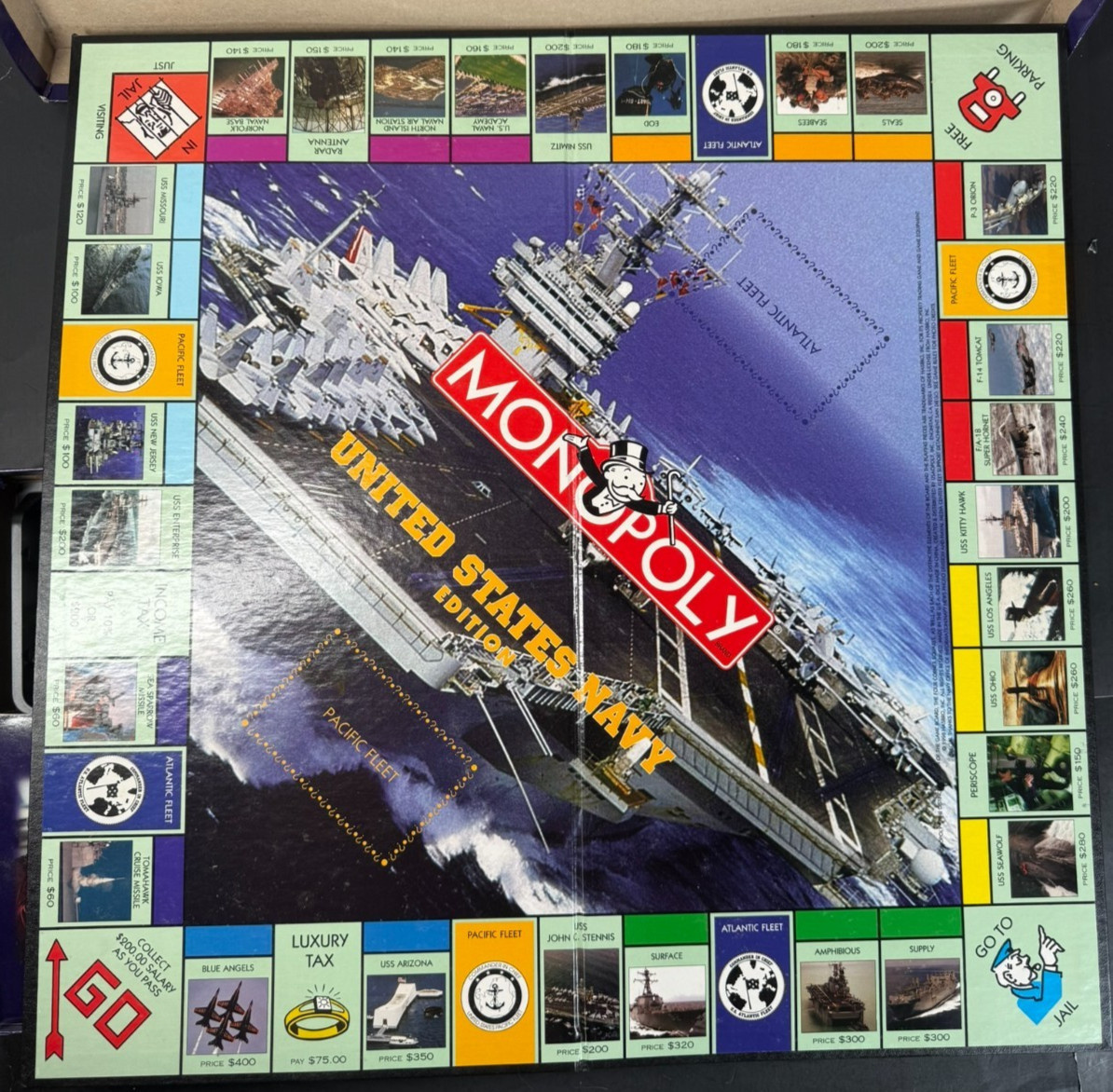 United States Navy Edition Monopoly Game Used Complete 1998