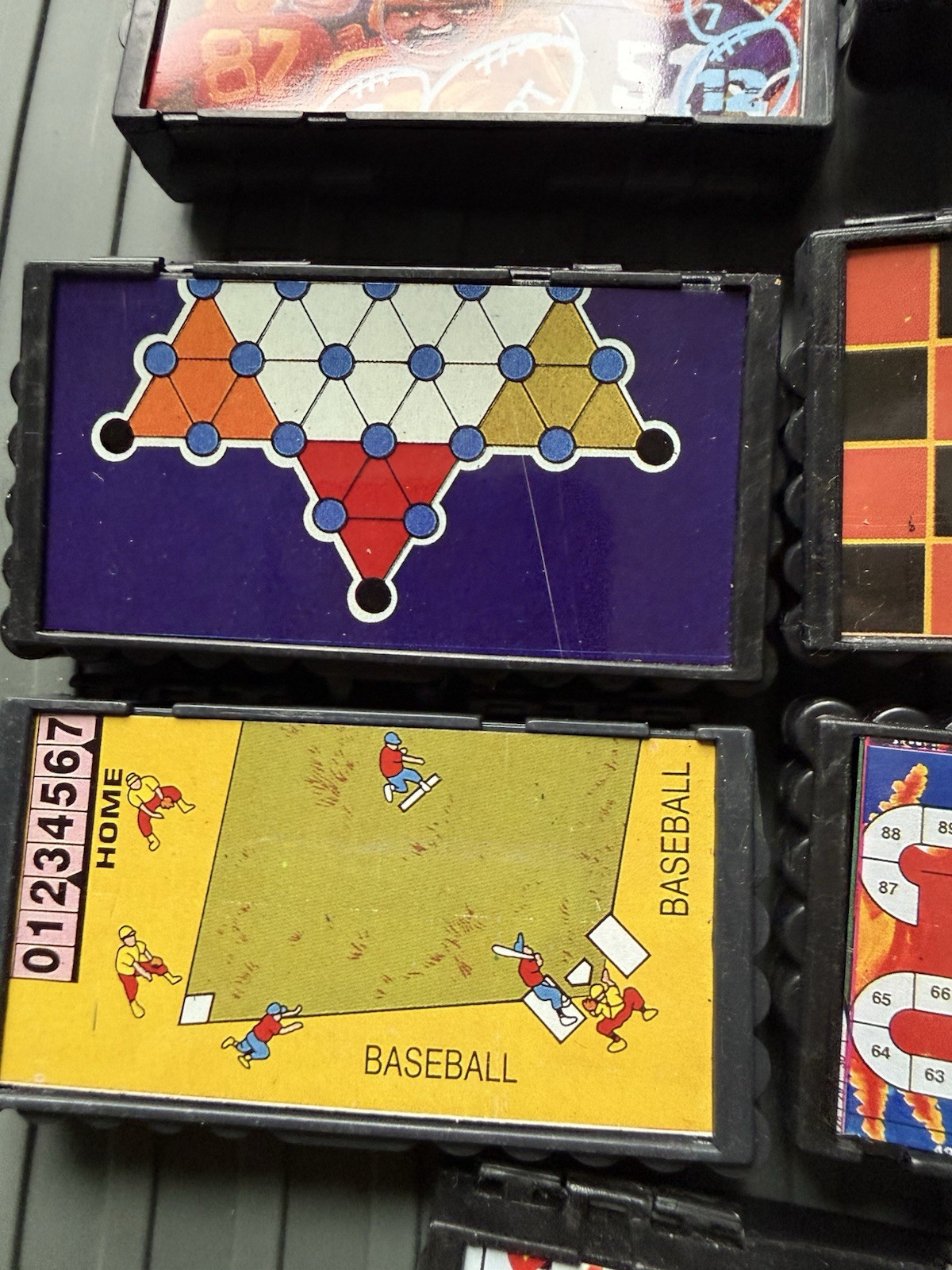 Vintage Mini Travel Board Game Lot 7 Checkers Solitaire Baseball Football