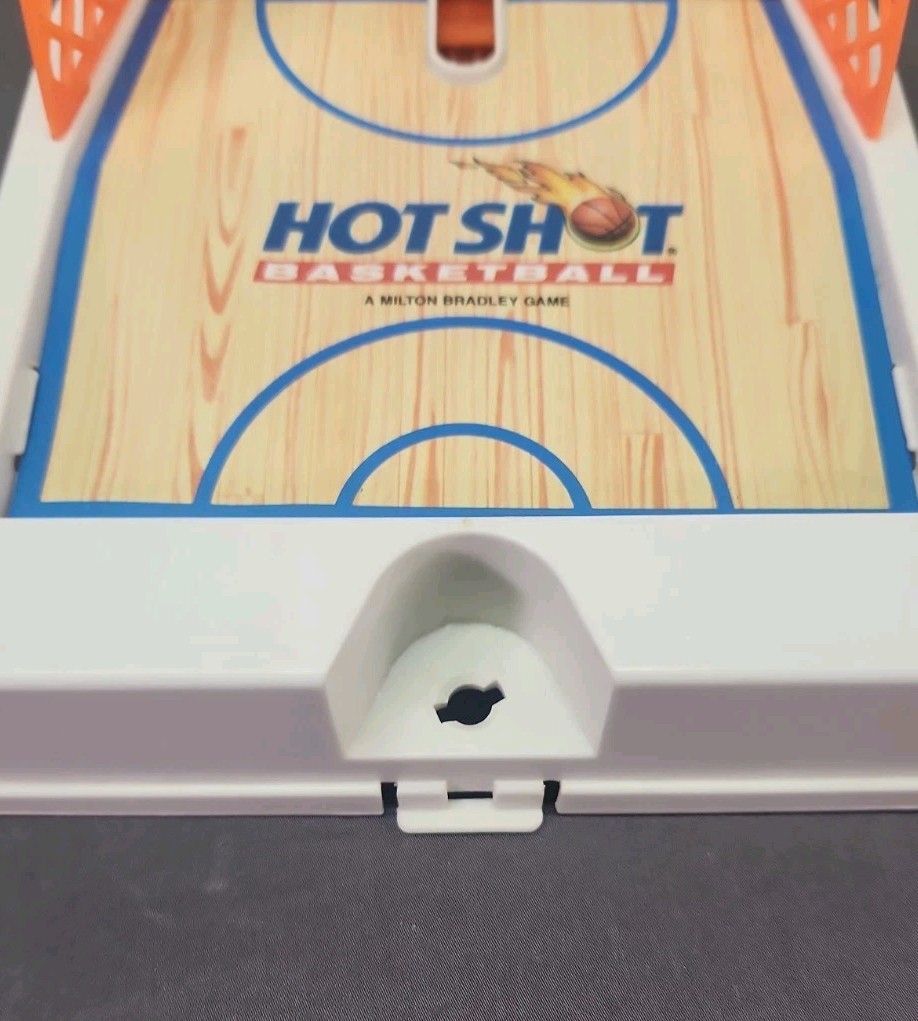 Vintage 1992 Milton Bradley Hot Shots Basketball Travel Game With Extra Pieces.