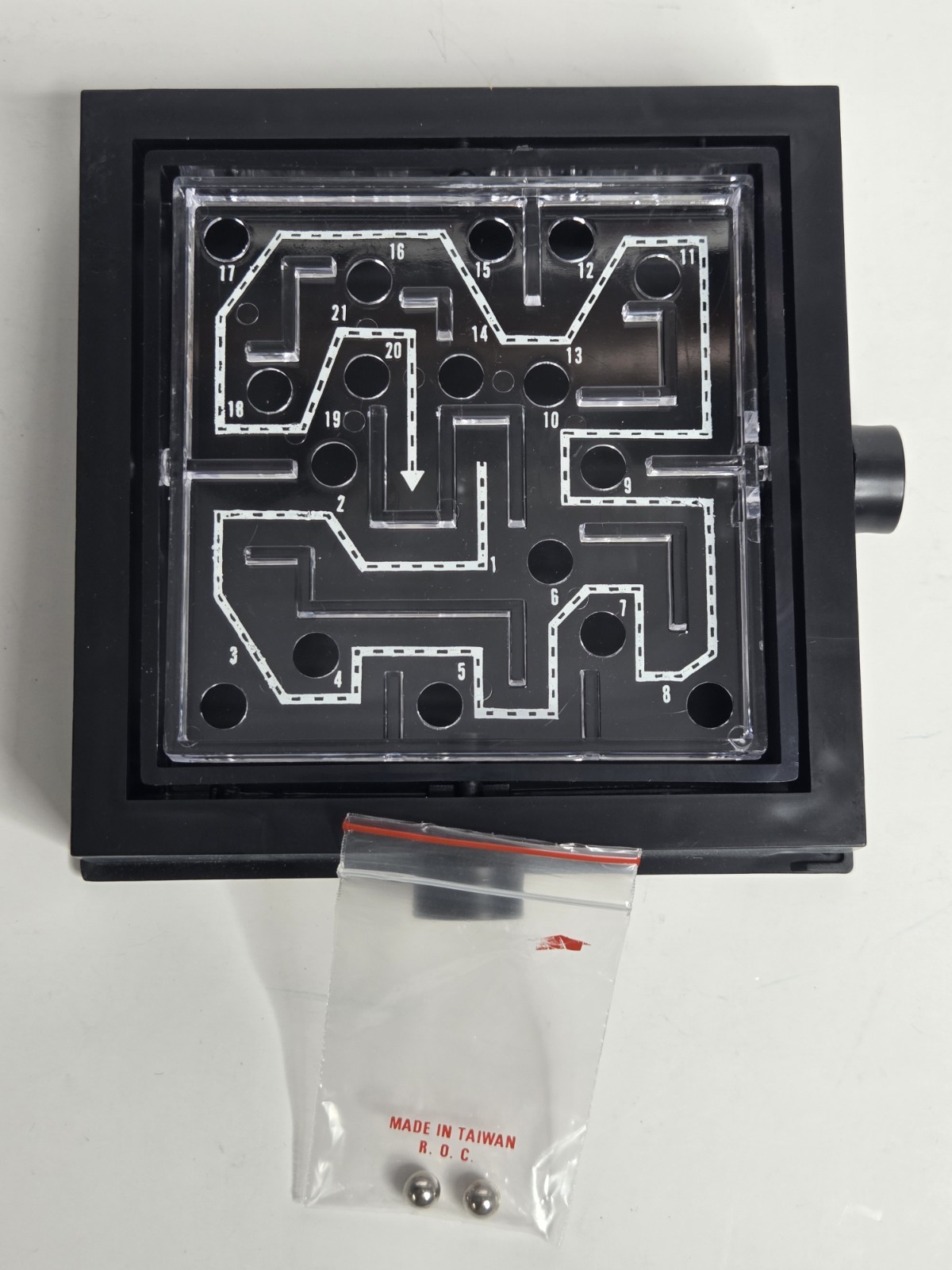 Vintage 1980s Cardinal Labyrinth Plastic Maze Game – Complete w/ 2 Steel Marbles