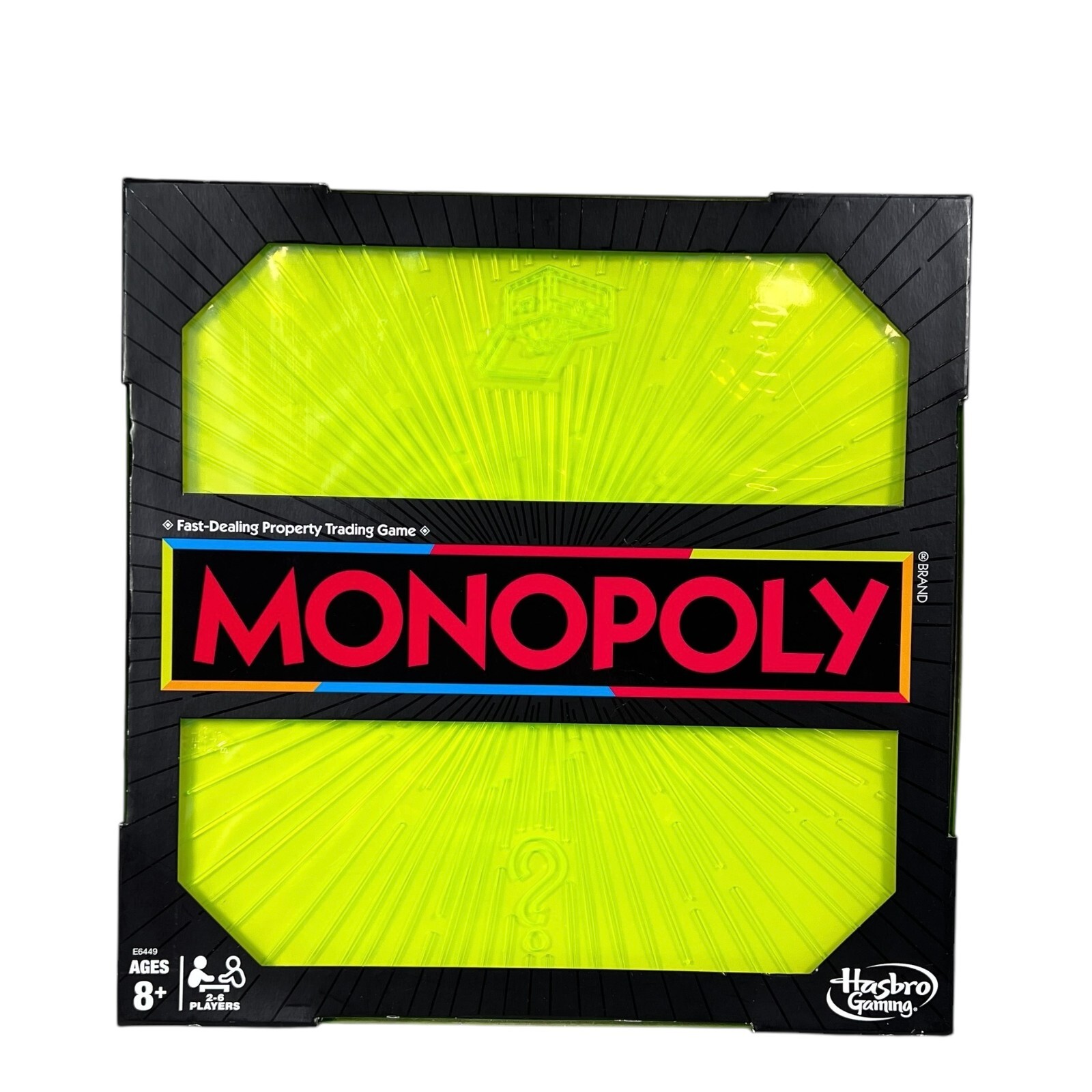 Hasbro Gaming Monopoly Neon Property Trading Board Game Ages 8 & Up 2-6 Players