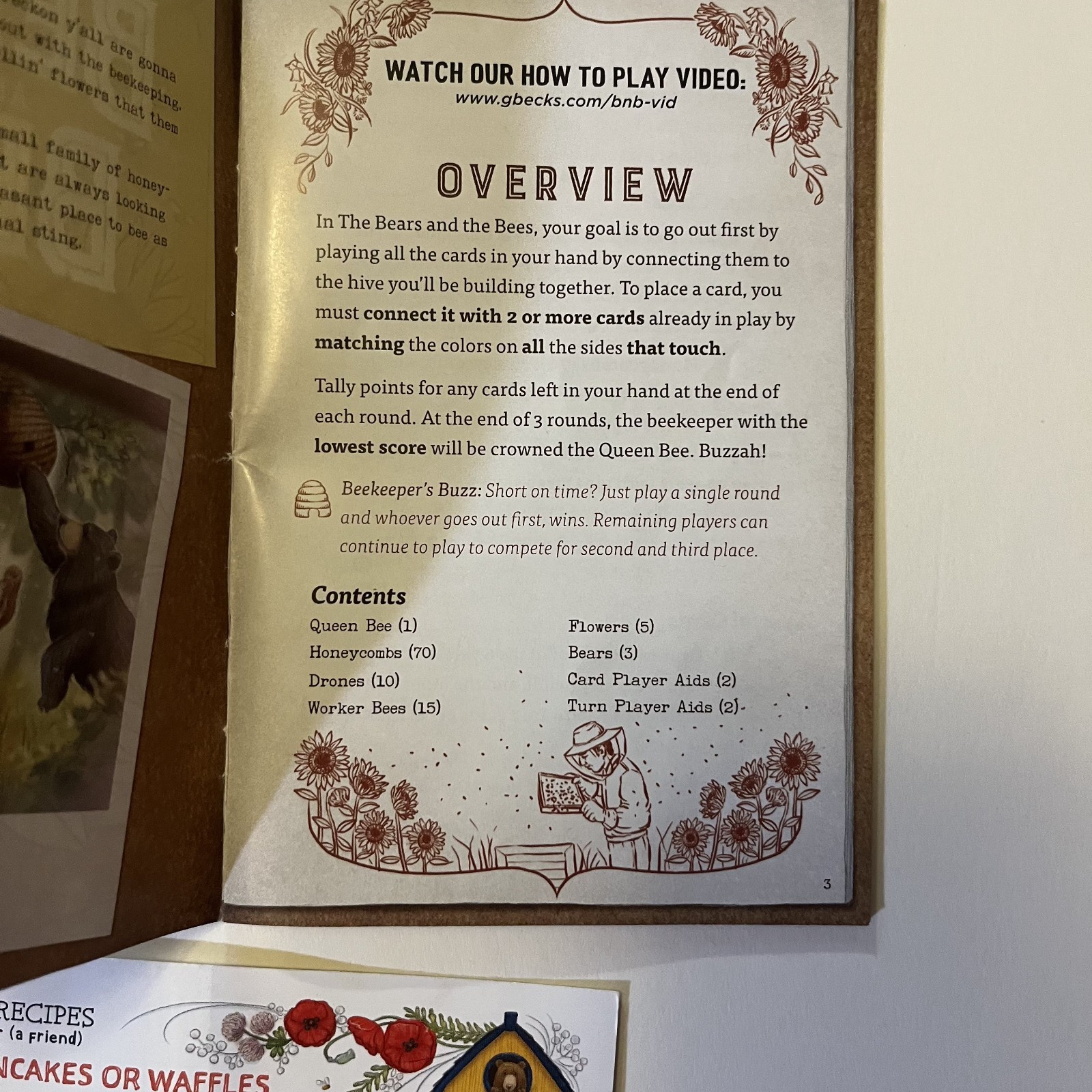 Grandpa Beck’s The Bears and The Bees Family Card Game Complete Hive Building 7+