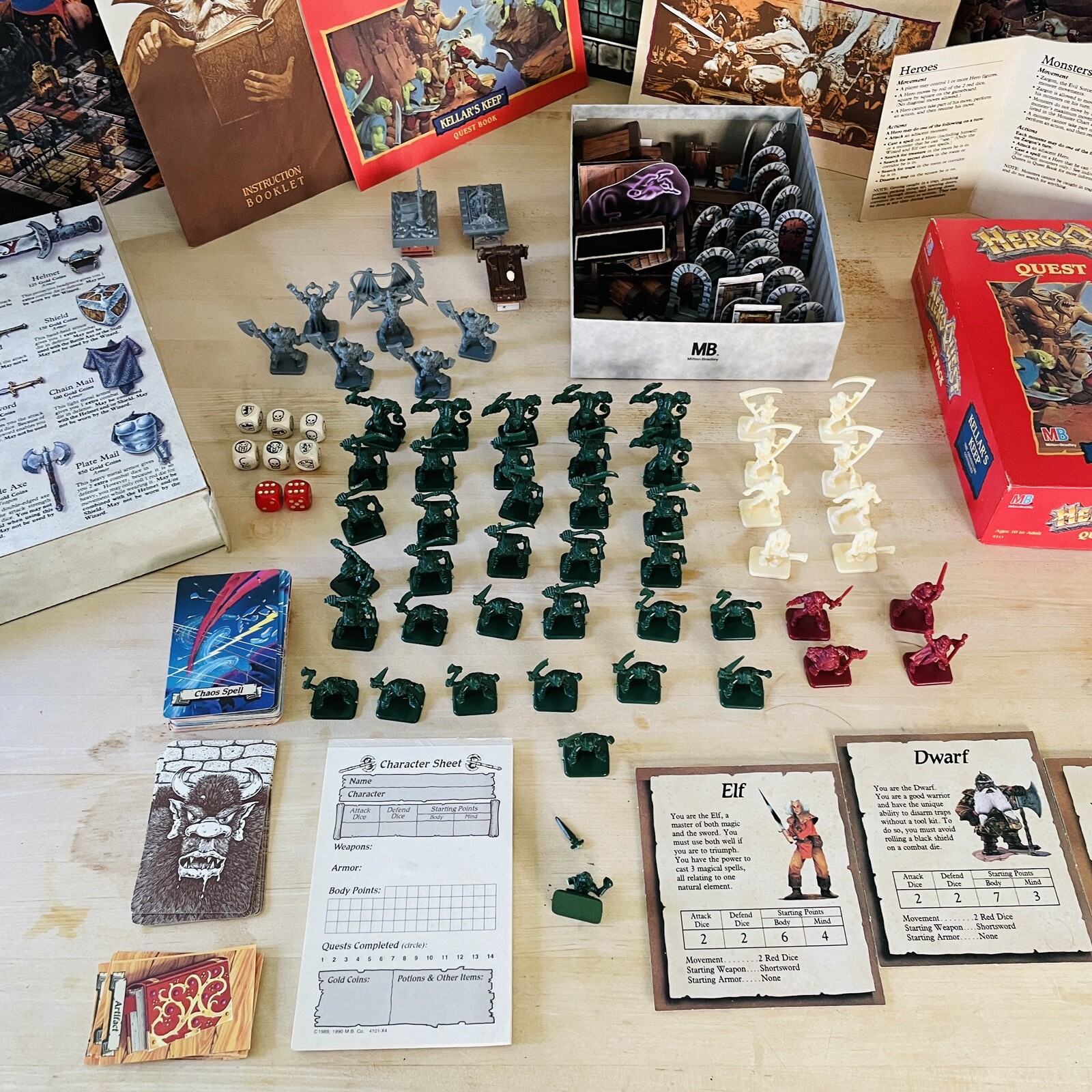 1990 Hero Quest & Kellar’s Keep Quest Pack • Milton-Bradley • Fantasy Board Game