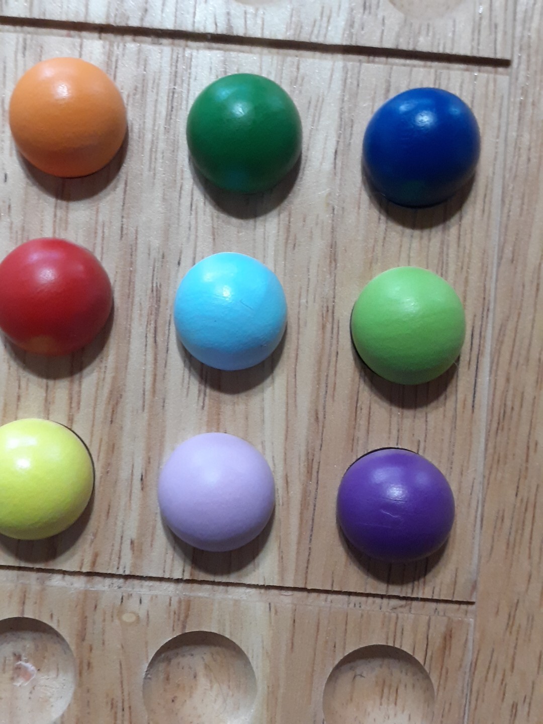 Colorku Wooden Balls Sudoku Puzzle Replacement Pieces – 1 set of all 9 Colors,