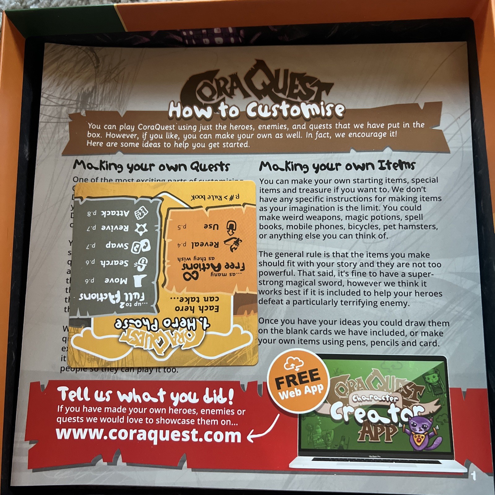 CoraQuest Board Game Kickstarter Edition Dungeon Explorer 1-4 Players