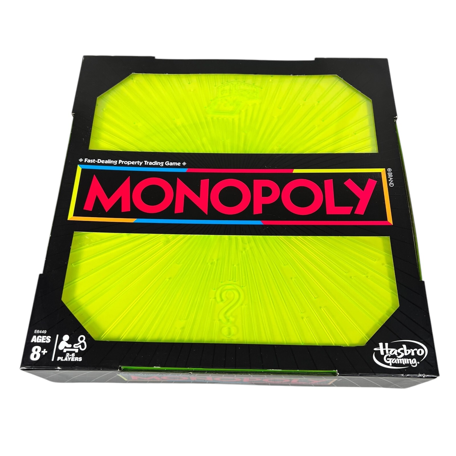 Hasbro Gaming Monopoly Neon Property Trading Board Game Ages 8 & Up 2-6 Players