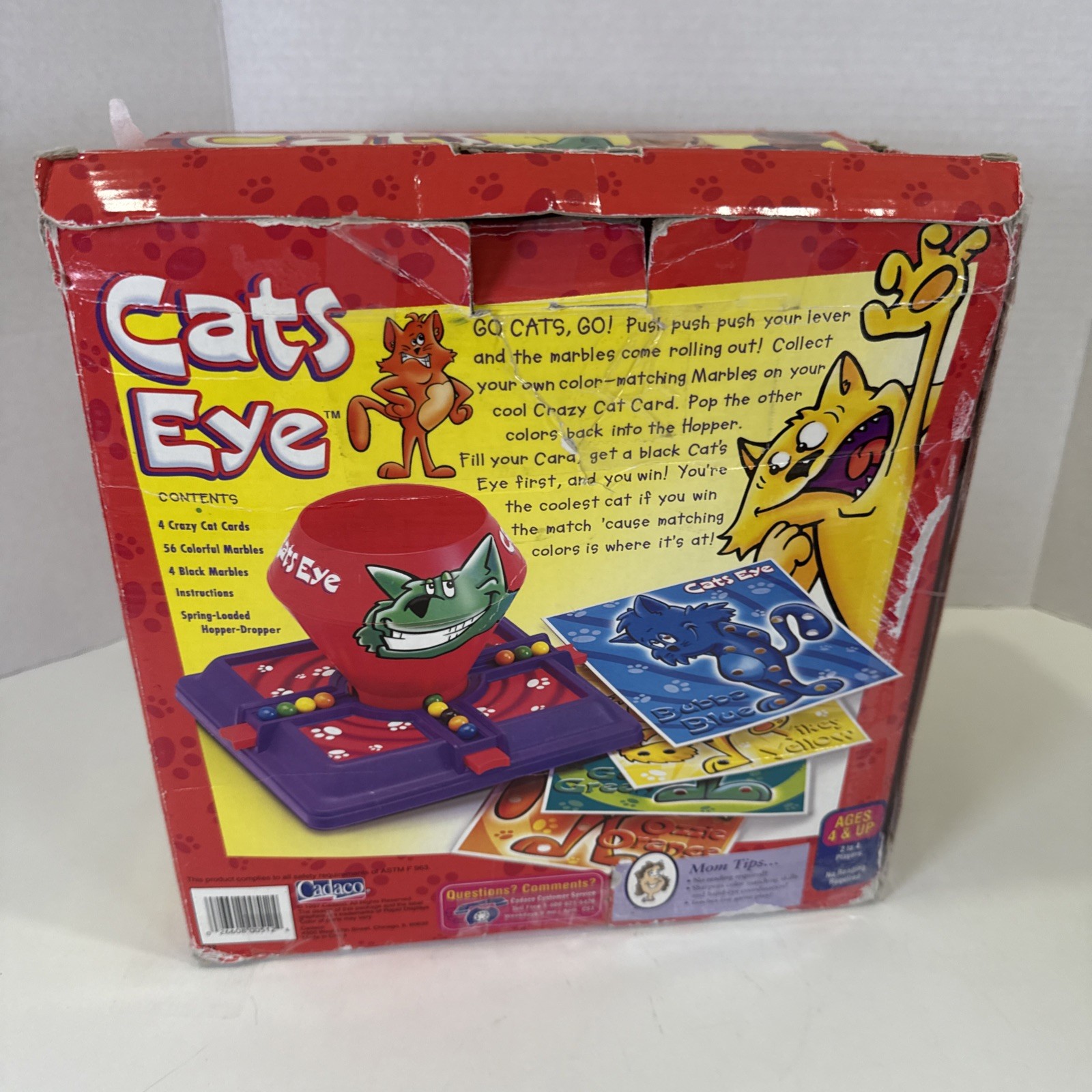 Cats Eye Game by Cadaco 1997 Vintage Board Game Color Matching Incomplete