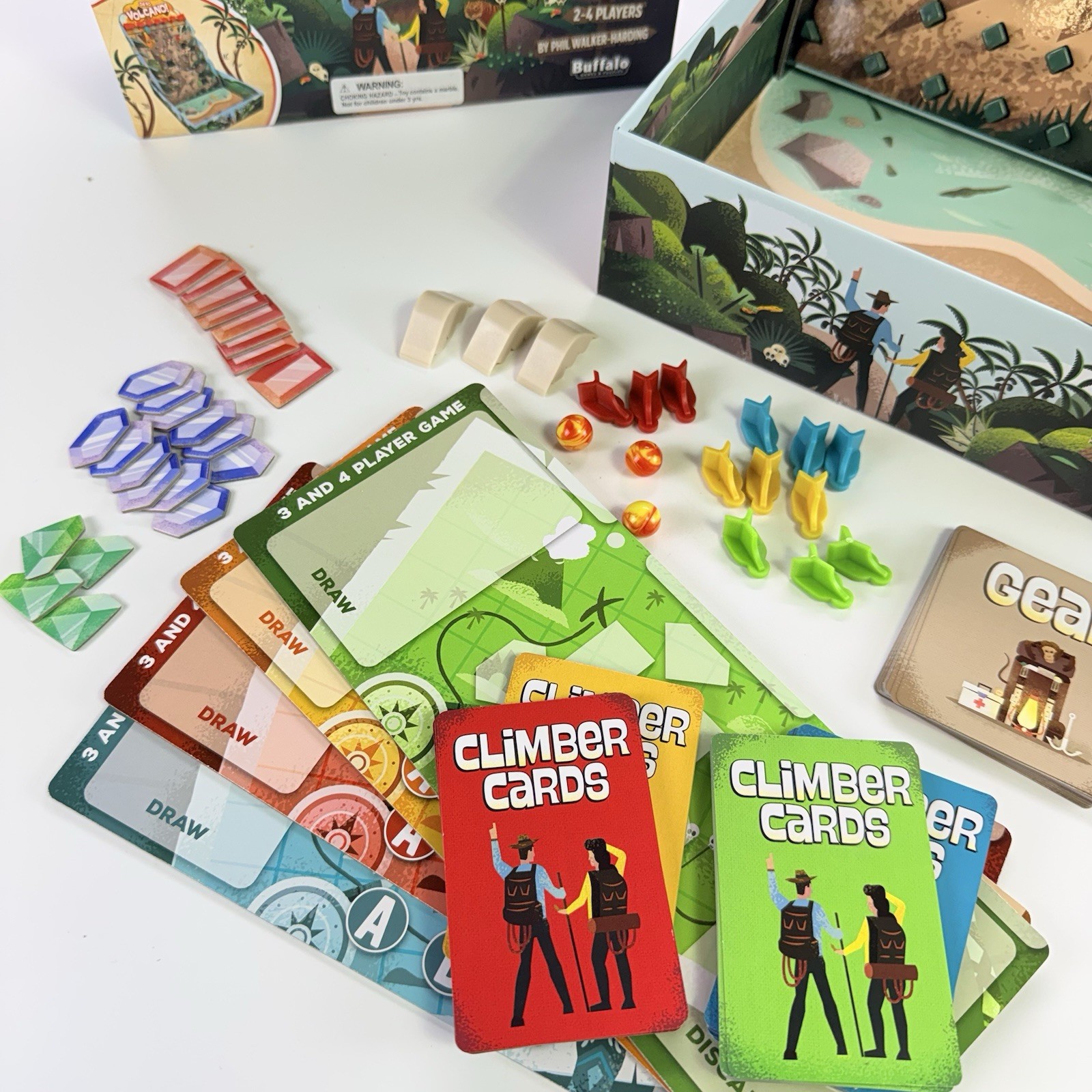 Buffalo Games Oh No Volcano Board Game Treasure Seeking – Complete