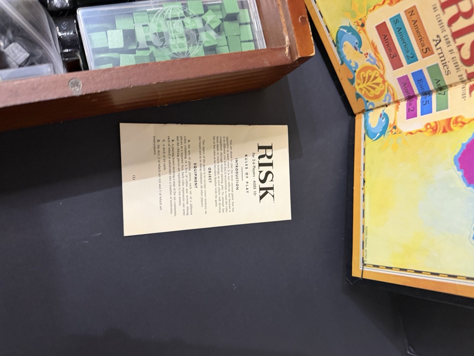 RISK The Classic Game of Global Domination Board Wooden Book Box Parker Brothers