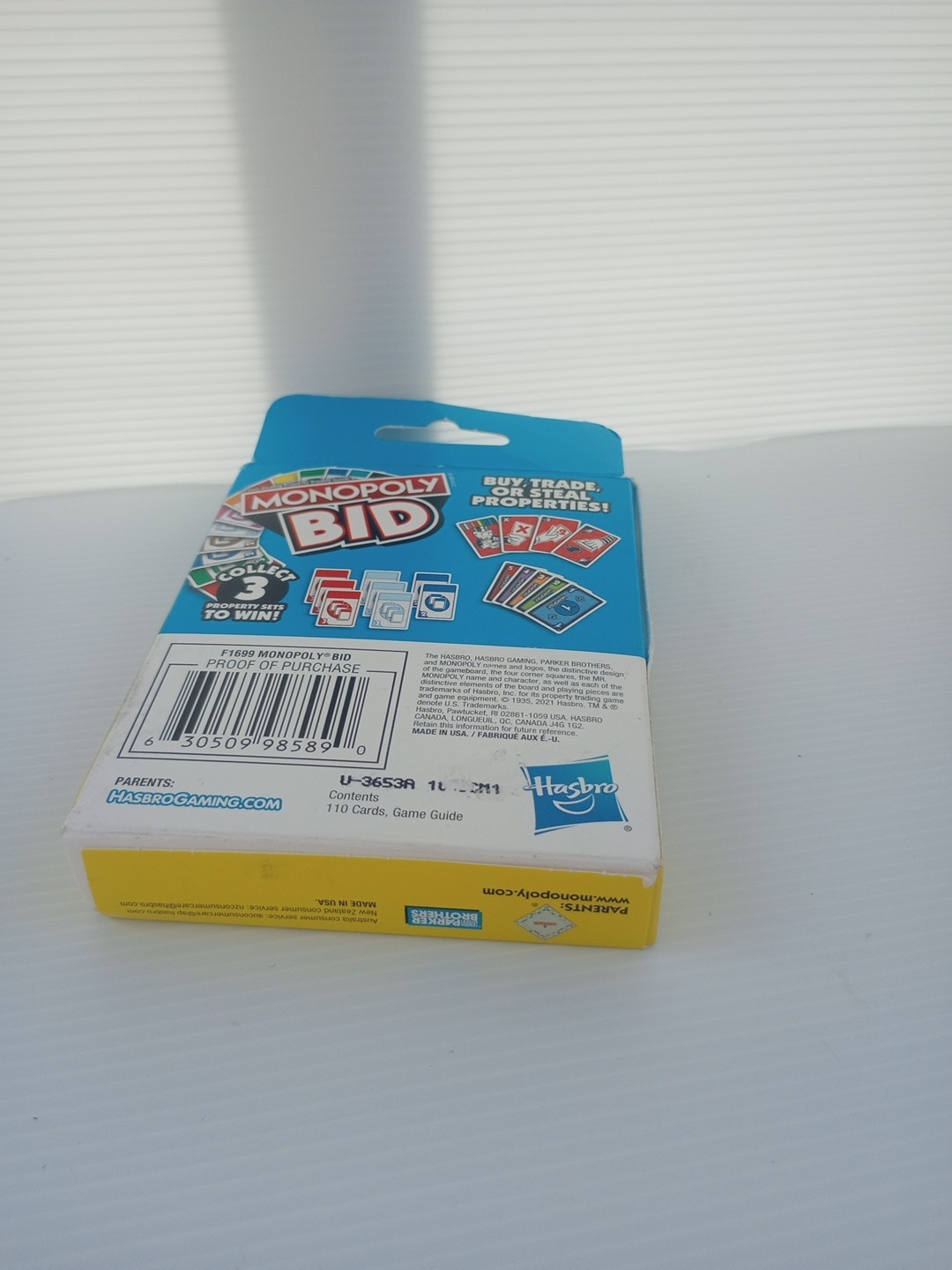 Monopoly Bid Game, Quick-Playing Card Game for 4 Players