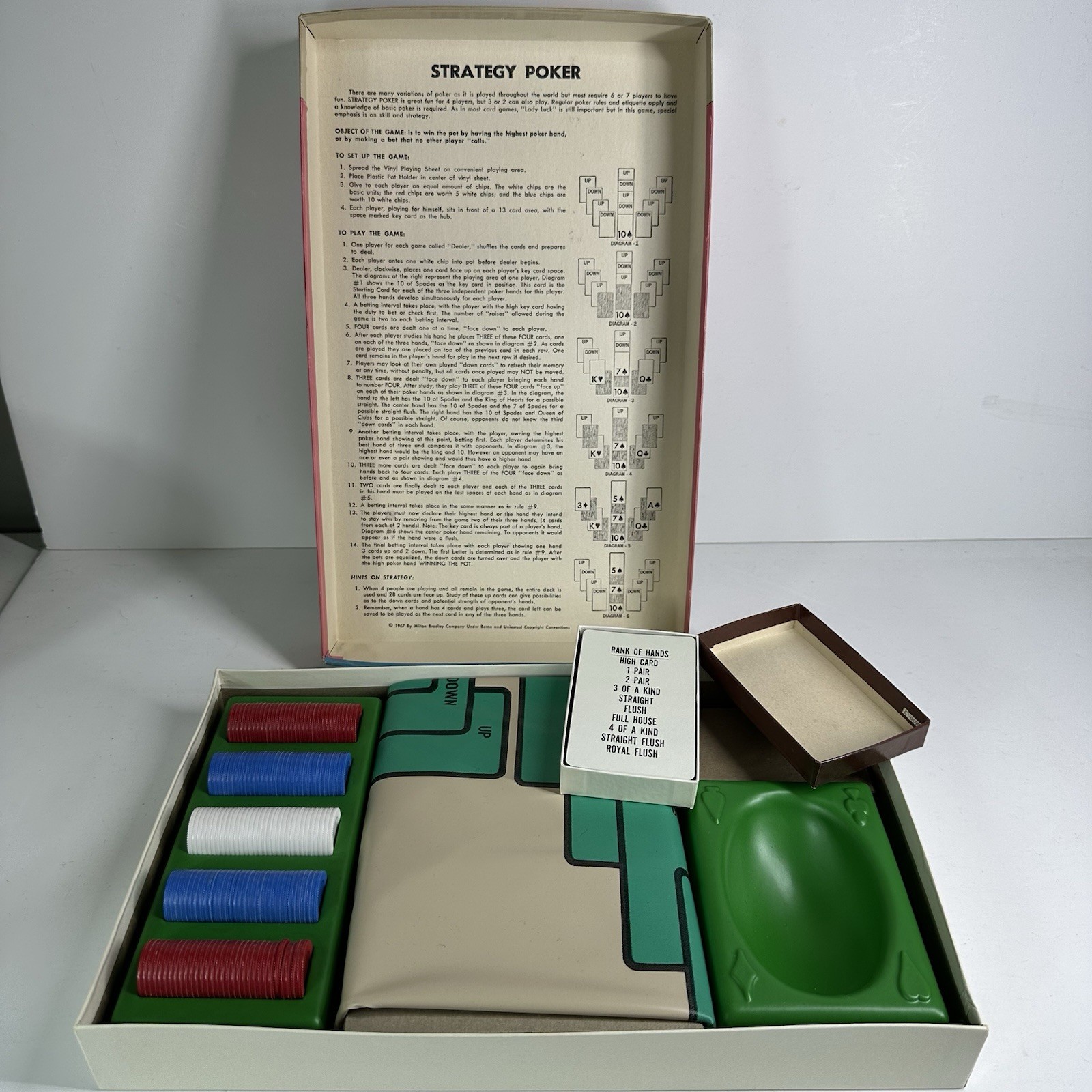 Vintage 1968 Strategy Poker by Milton Bradley #4960 Mint Condition And Complete