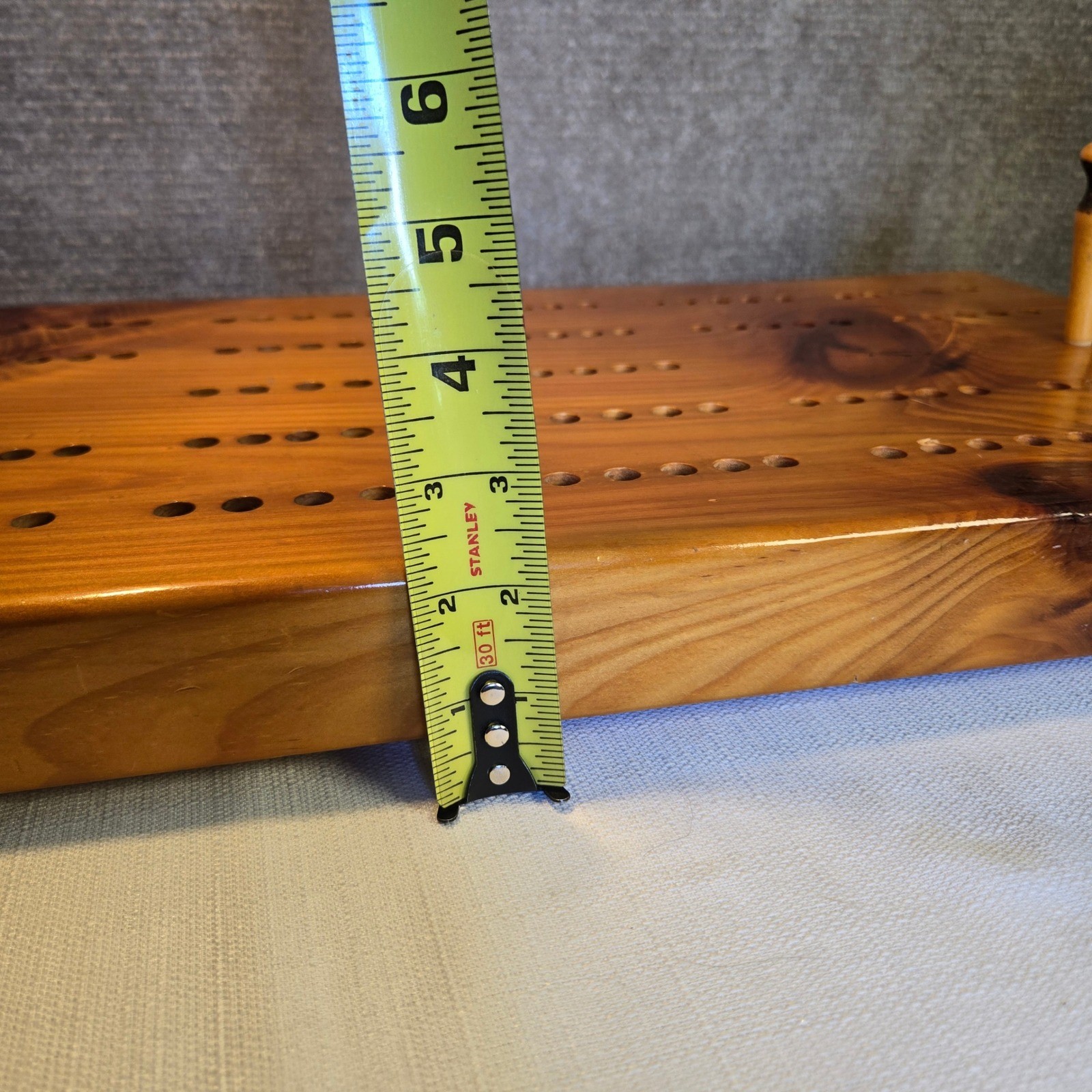 Handmade Large Solid Wood 2 Player Cribbage Board 24 Inch with Pegs and Cards