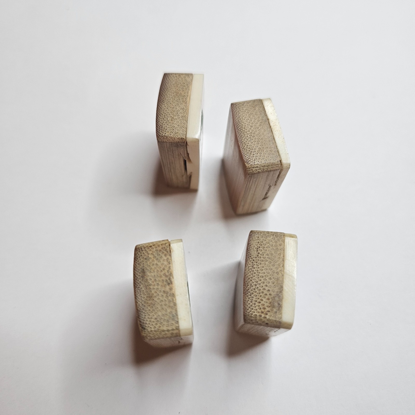 ~4~ c.1920-30s MAH-JONG BAMBOO BONE TILES #7 COINS DOTS WHEELS MA JONGG MAHJONG