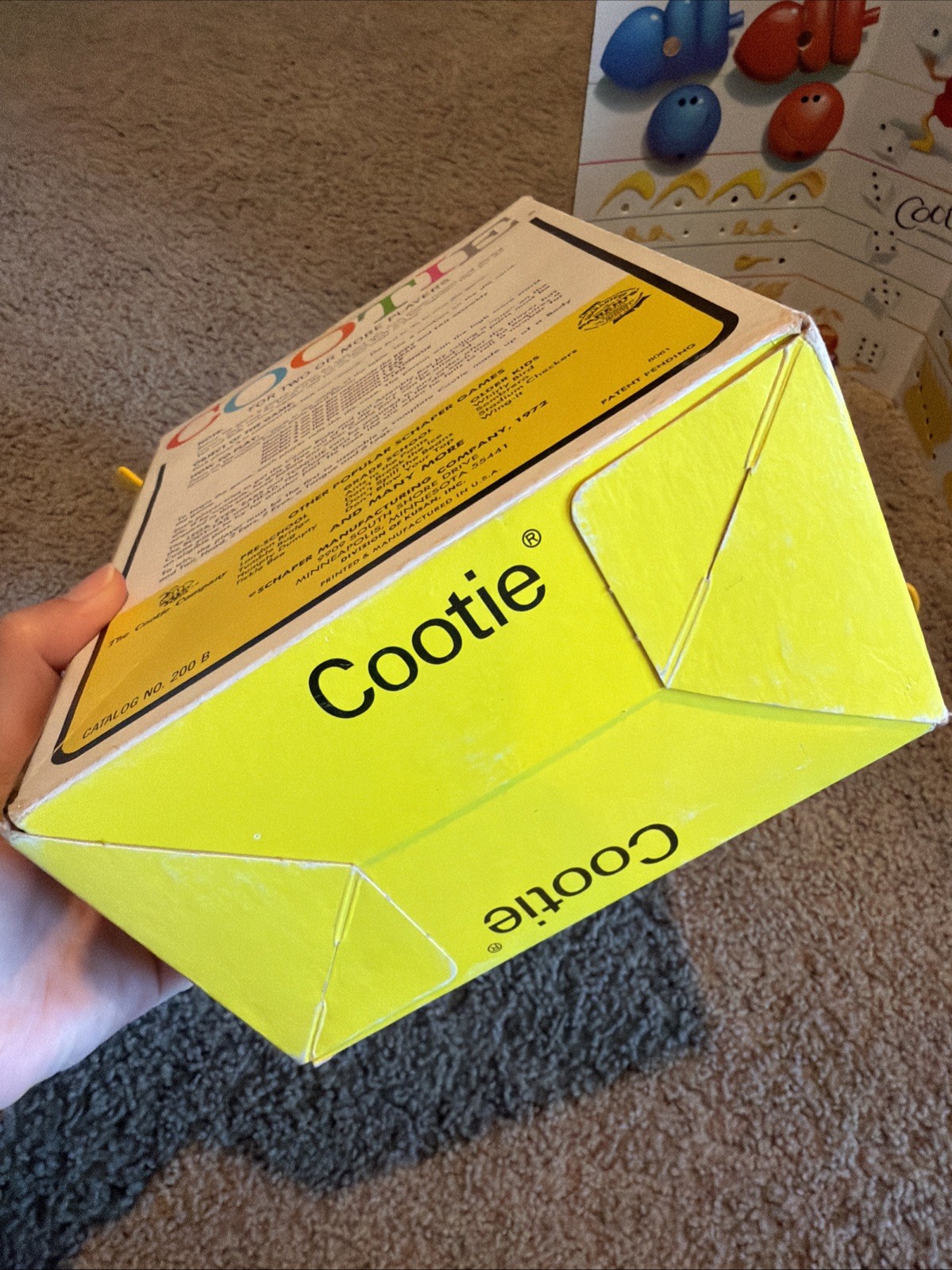 Vintage 1972 /1986 Cootie Bug Board Game With Box Schaper Mfg Co.