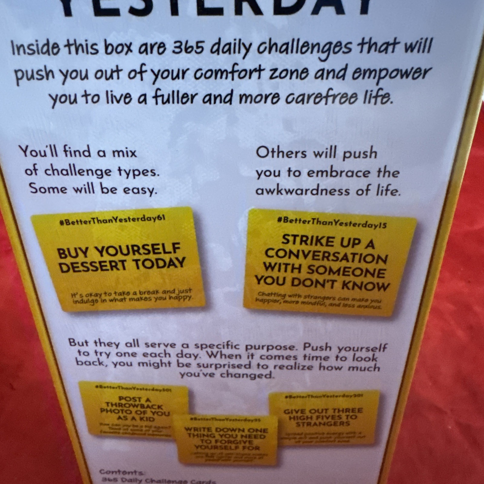 Better Than Yesterday Card Game Of 365 Daily Challenges Confidence Building