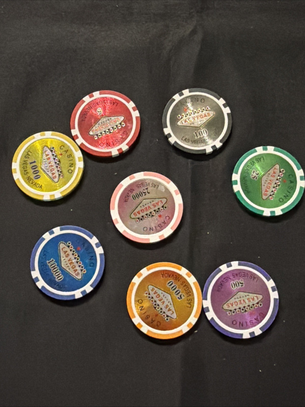 Vintage Las Vegas Nevada Casino chips High Dollar As 8 Pieces As Pictured 😎