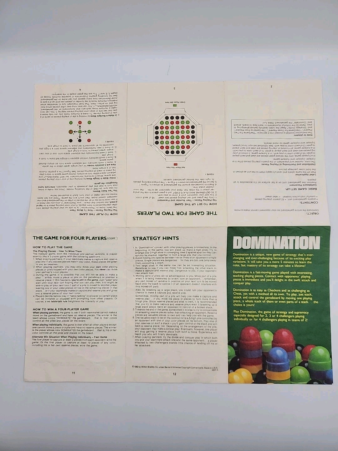 Vintage 1982 Domination Board Game Milton Bradley Complete