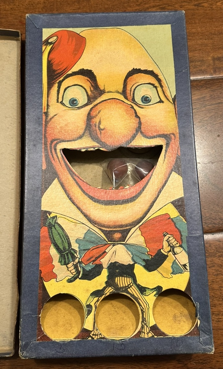 ANTIQUE 1907 ALLY SLOPER CLOWN WOODEN BALL TOSS CHILDS GAME MILTON BRADLEY