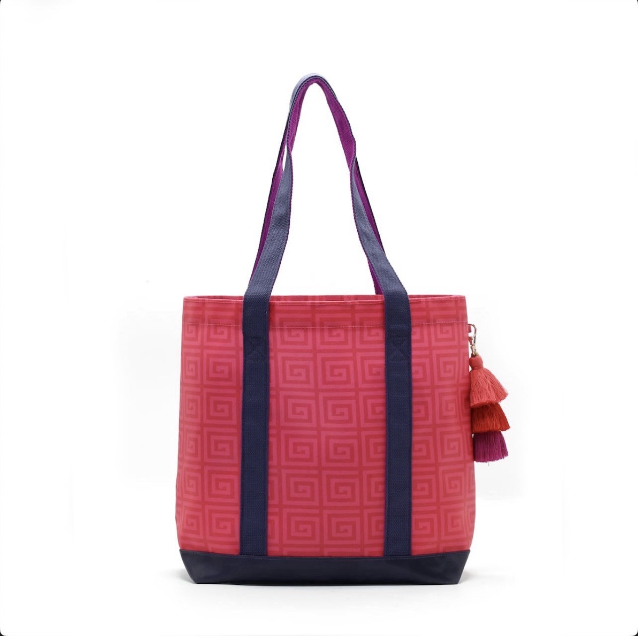 Jonathan Adler Greek Key Tote Bag Pink Michaels Mahjong Collection New