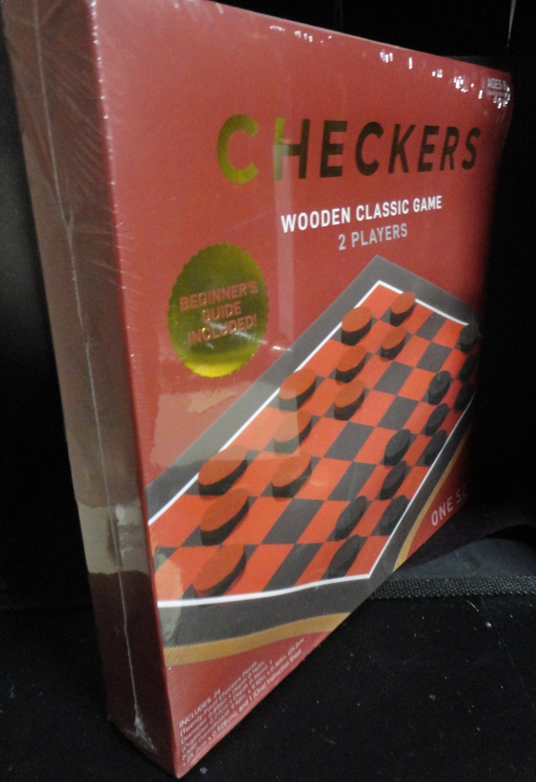 Checkers Wooden Classic Game NEW! Age 8 up Inc. Beginners Guild , 10×10 Board