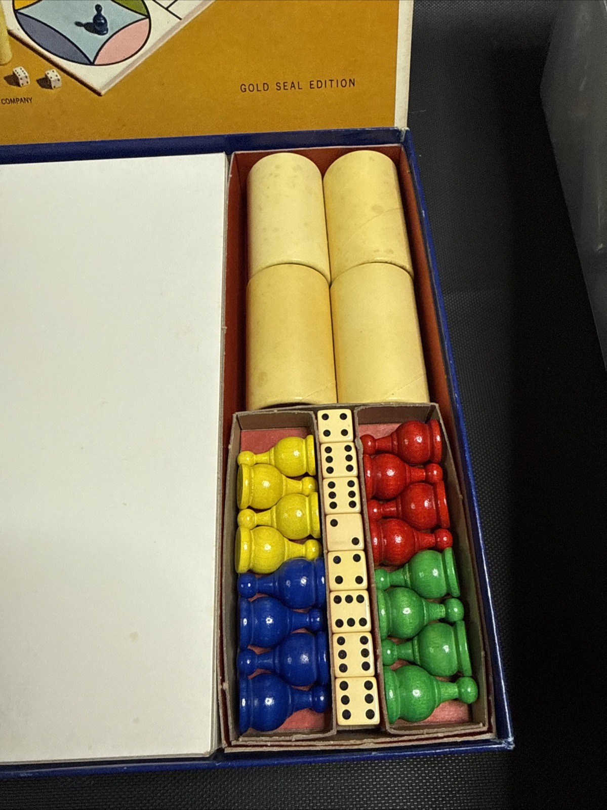 VINTAGE 1964 PARCHEESI GOLD SEAL EDITION GAME -SELCHOW & RICHTER ~ COMPLETE VGC