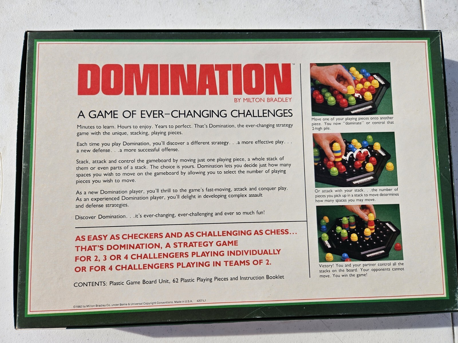 Domination board game USED complete Milton Bradley pristine 1982