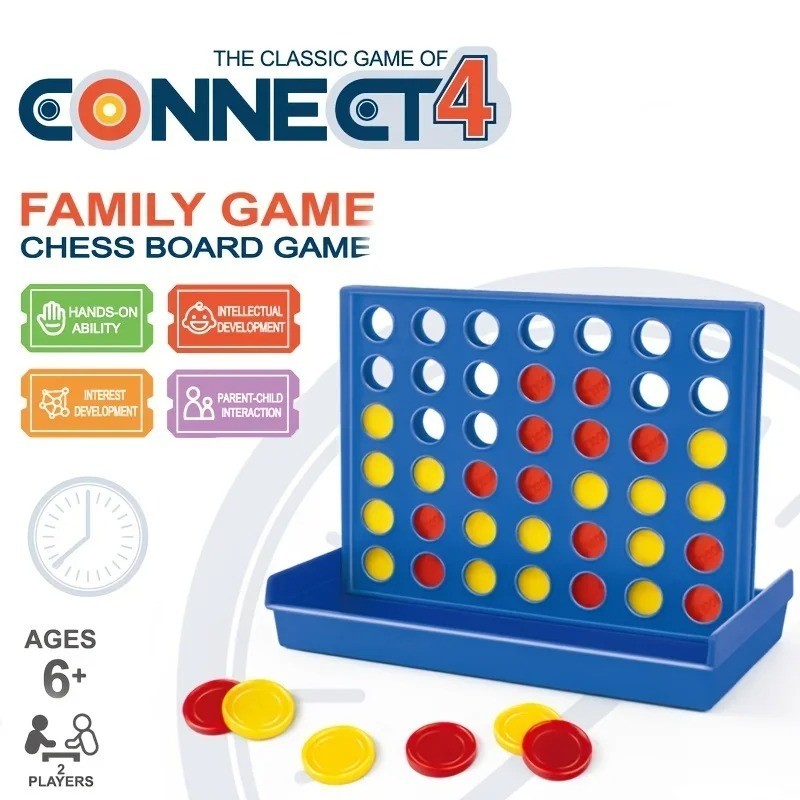 Four in a Row Connect Game Board Family Kids Educational Strategy Toy Classic