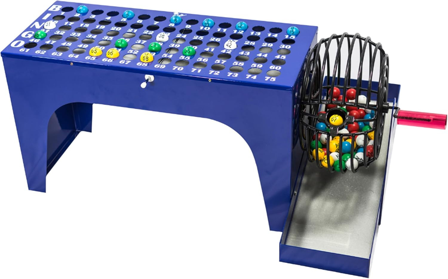 Bingo Game Deluxe Set with Cage, 7/8 Inch Balls and Master Board All-In-One Tabl