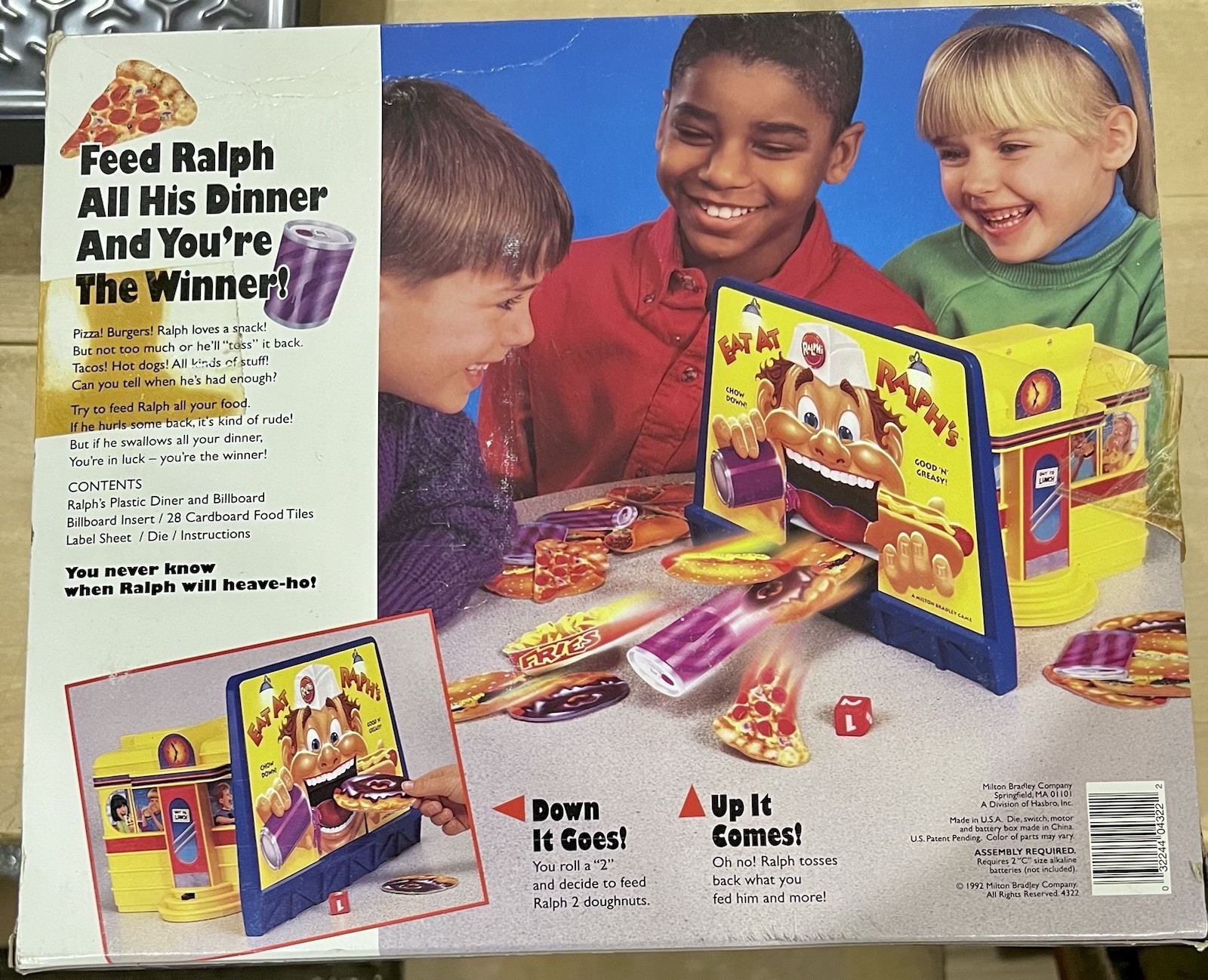 1992 Milton Bradley Eat At Ralph’s Motorized Fast Food Game COMPLETE Untested MB
