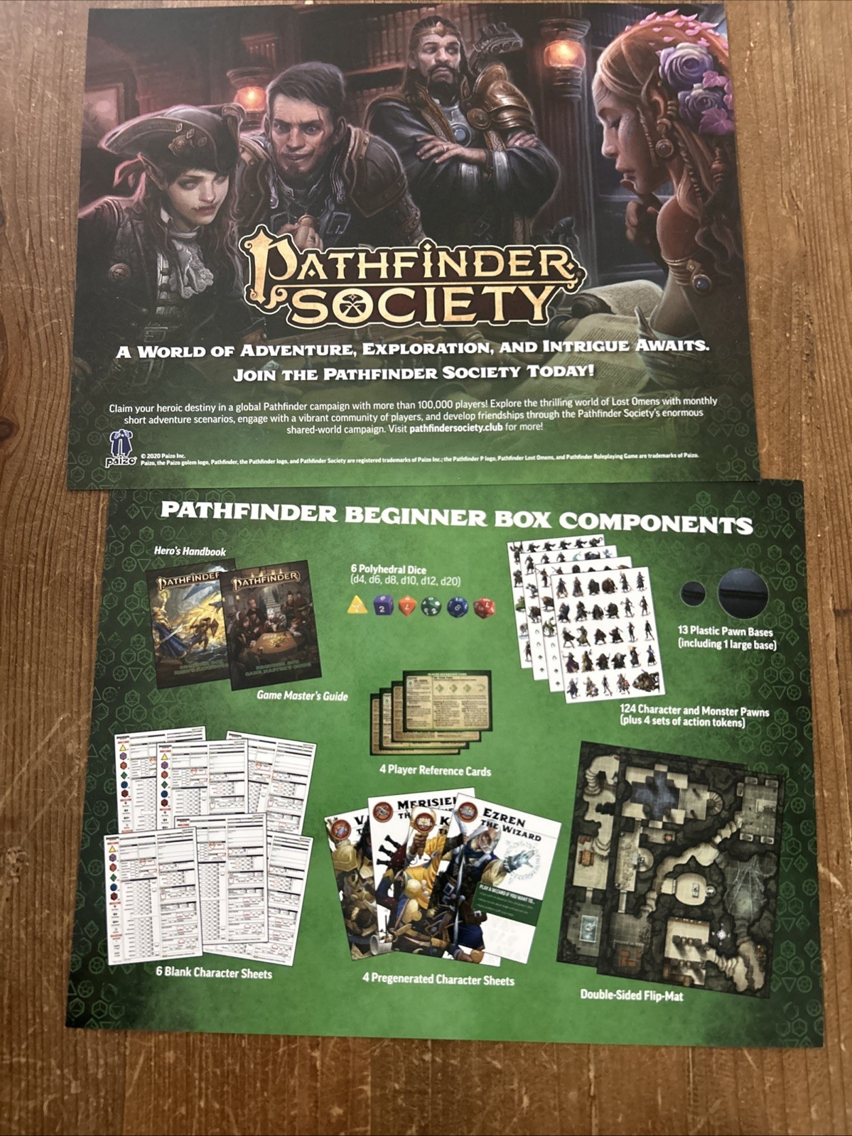 Pathfinder 2E: Beginner Box 2E, 4 Decks, Extra Character Printouts New Open Box
