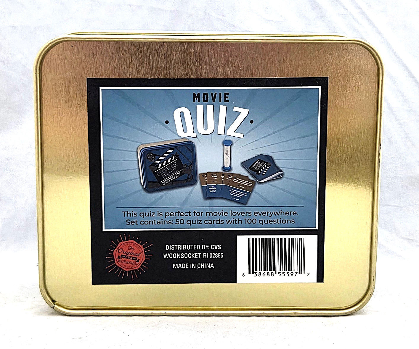 The Original Fun Workshop MOVIE QUIZ Party Game 100 Questions 50 Quiz Cards NIB