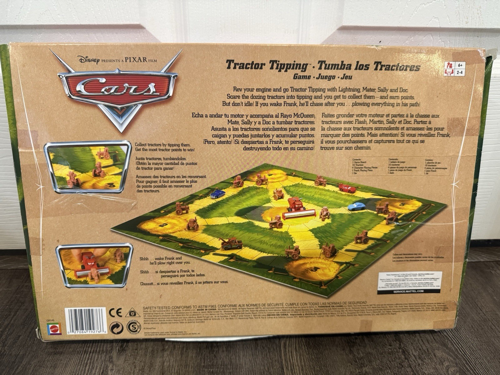 Vtg Disney Pixar Cars Tractor Tipping Board Game Mattel Open Box 2006