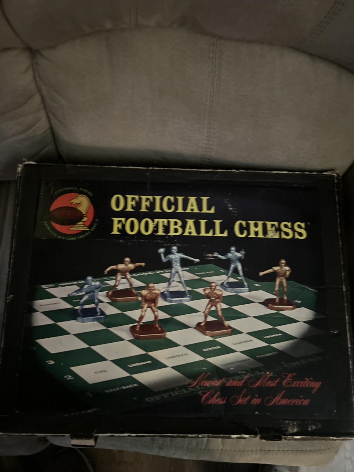 Vintage 1967 Diversified Creations Official Football Chess Set. COMPLETE