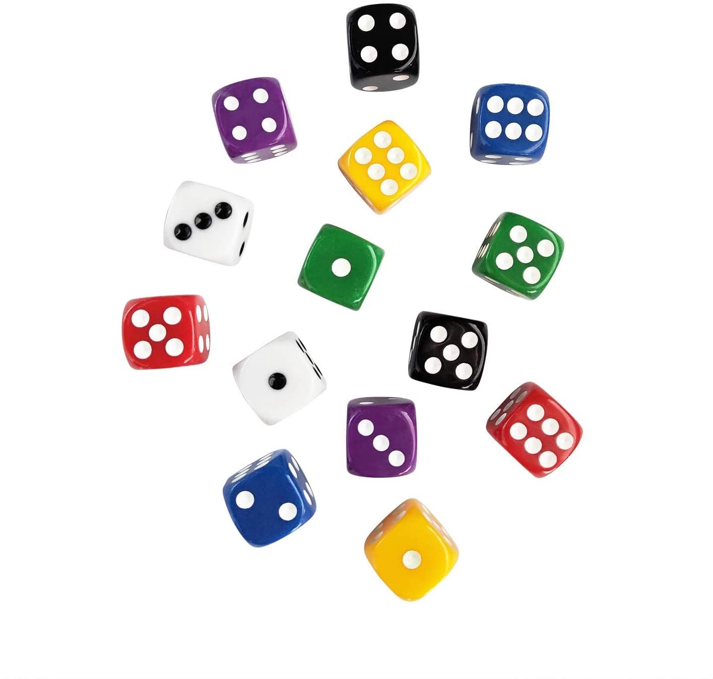 70pcs Dice 12mm Colorful Dice, 6 Sided 7 Colors, Translucent, Colors…