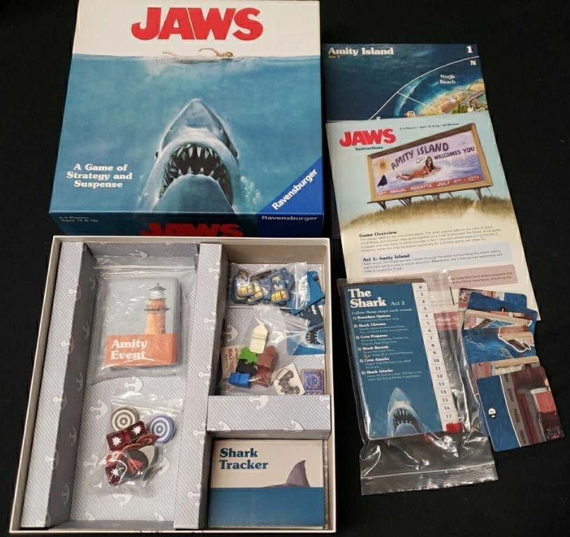 Jaws – Ravensburger Board Game – Complete Set (50th anniversary of the movie)