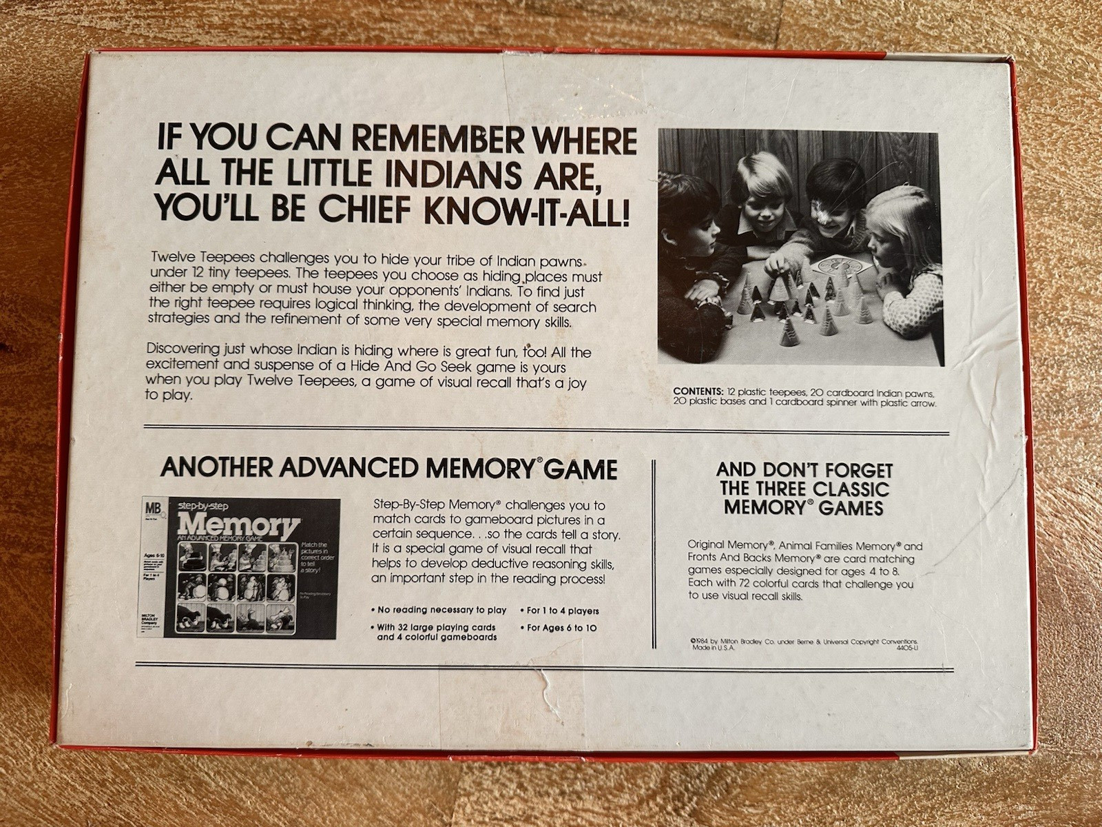 VTG 1984 Twelve Teepees An Advanced Memory Visual Recall Game – Complete