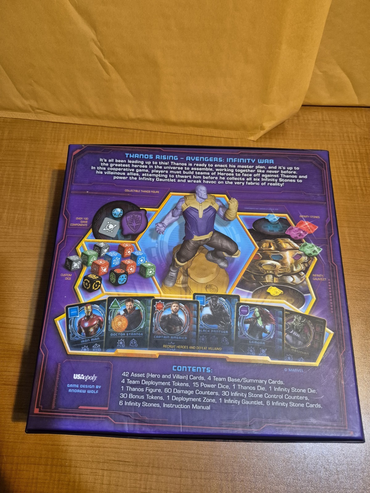Complete Avengers Infinity War Thanos Rising 2018 USAopoly Dice Board Game