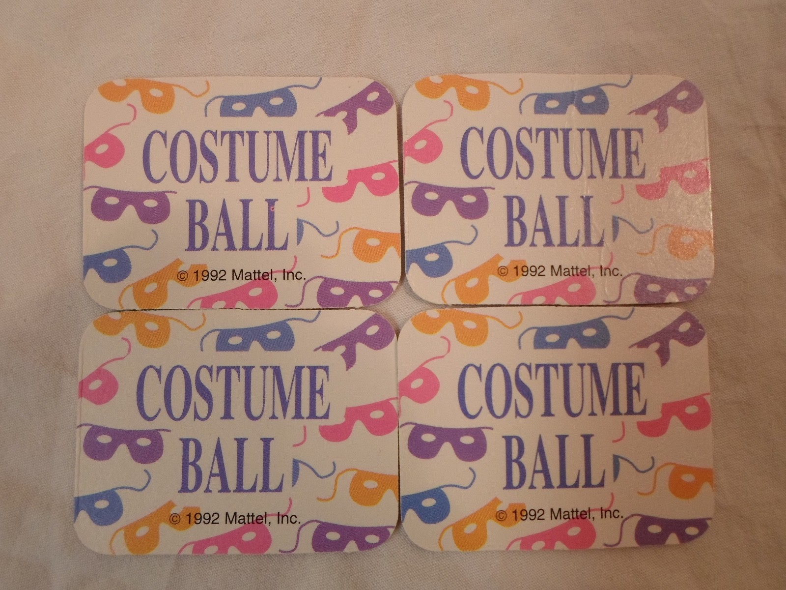 *Replacement Part* Barbie Dream Board Game 1992 *Lot of 4 Costume Ball Date Card