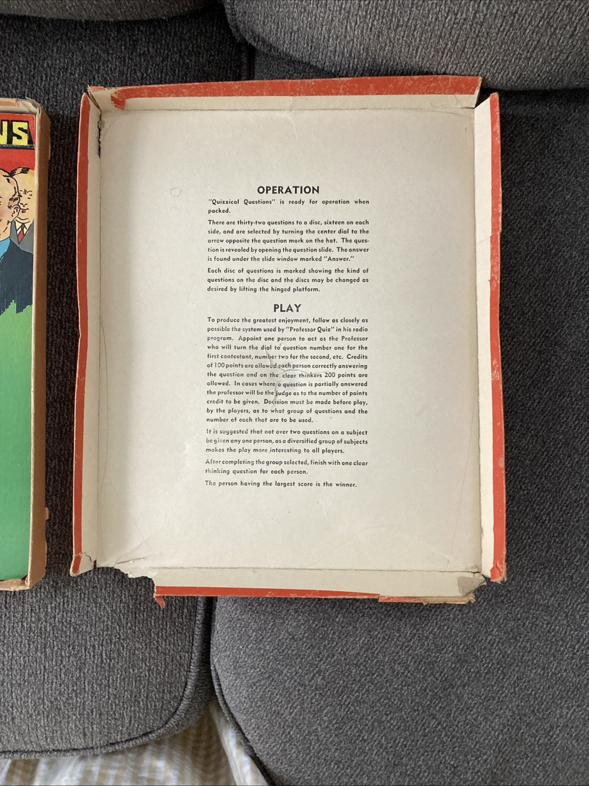 Quizzical Questions by Radio’s Professor Quiz Vintage 1930-1940 Era Game J Mar