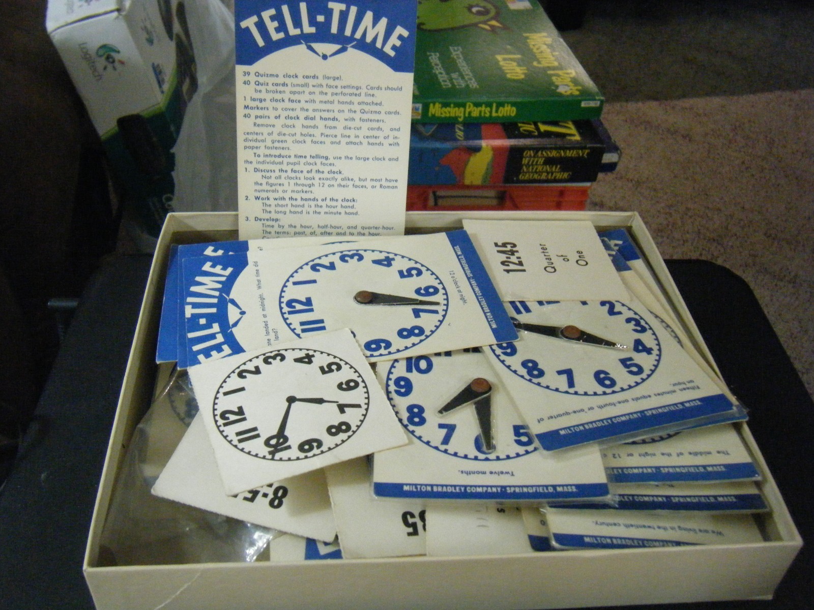 Vintage Milton Bradley Tell-Time QUIZMO Educational for Grades 1 to 4