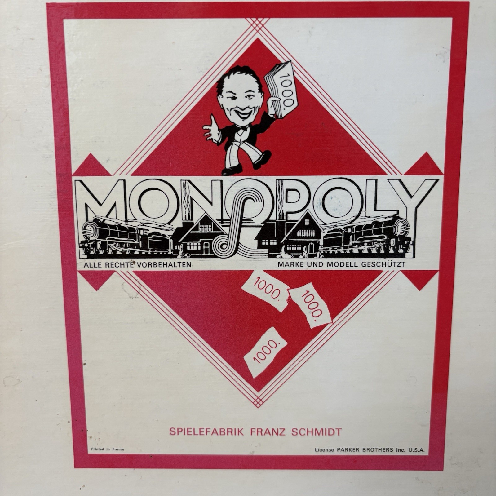 Vintage MONOPOLY Game GERMANY/German All Wooden Pieces Complete 60s