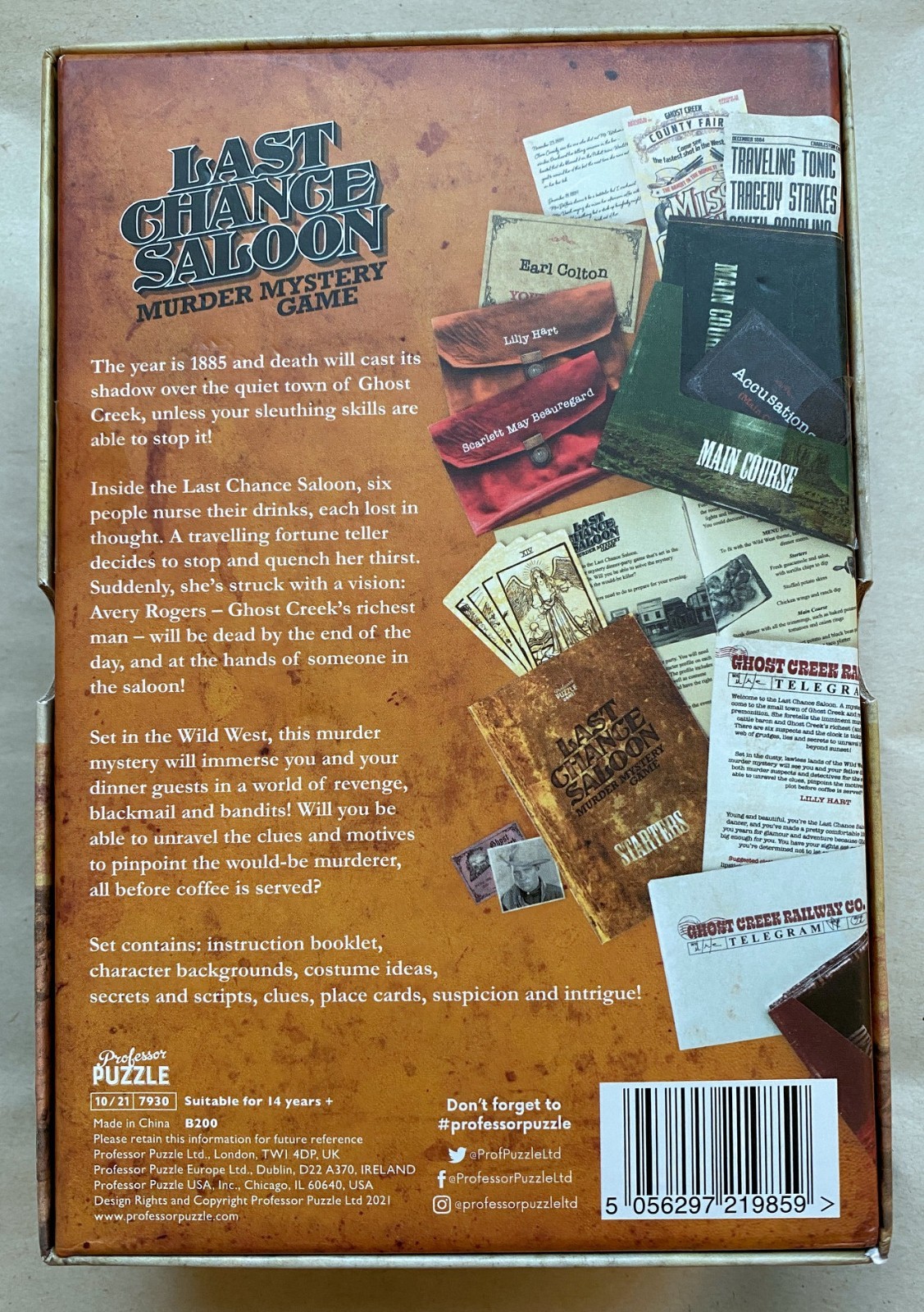 LAST CHANCE SALOON Murder Mystery Party Game! Old West Theme – scripted for fun!
