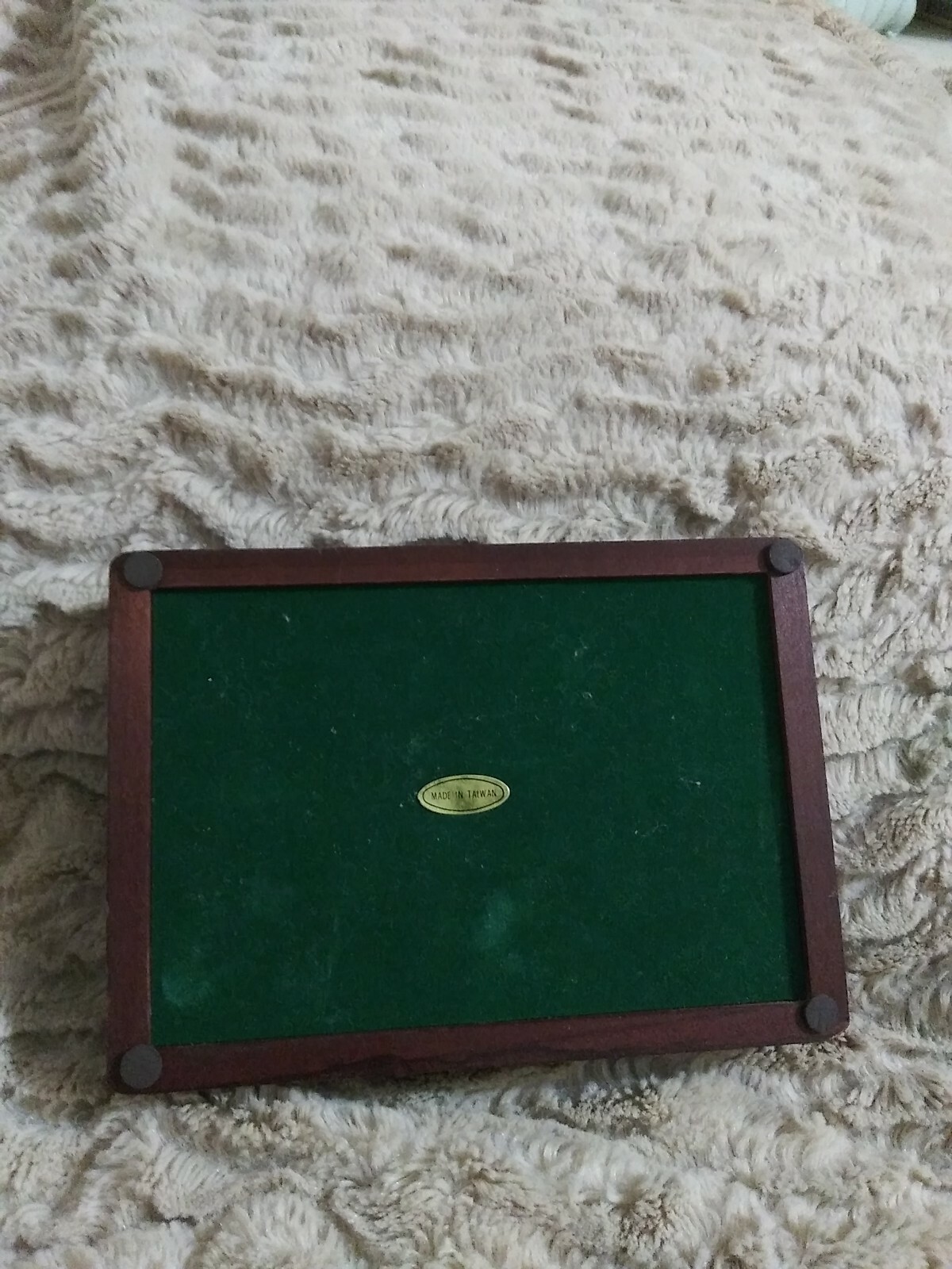 Vtge Wood Playing Card Storage Box & 2 Decks/Sealed Cards (Golf & Texas)